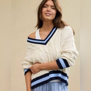 Aerie Cropped Cable Knit Sweater